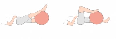 変形性股関節症股関節のバランスボールを使ったエクササイズ画像