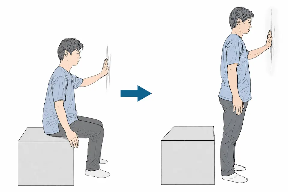 変形性膝関節症（サークル４A　日常生活エクササイズ① 立ち上がり）レベル１