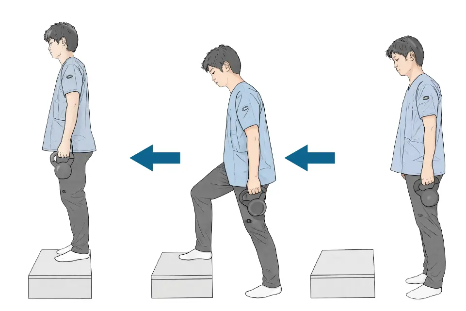 変形性膝関節症（サークル４B　日常生活エクササイズ② 階段昇降）レベル２