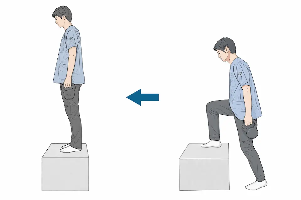 変形性膝関節症（サークル４B　日常生活エクササイズ② 階段昇降）レベル３