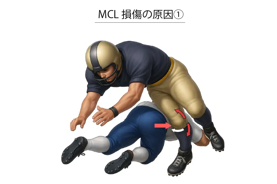 MCLの損傷の原因 (1)