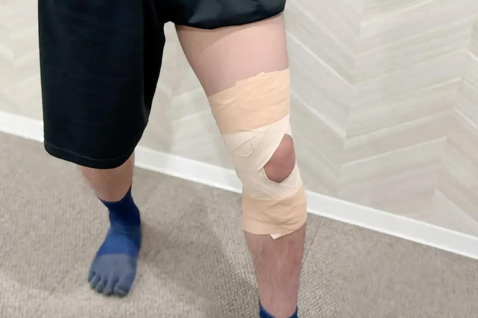 半月板損傷のテーピング