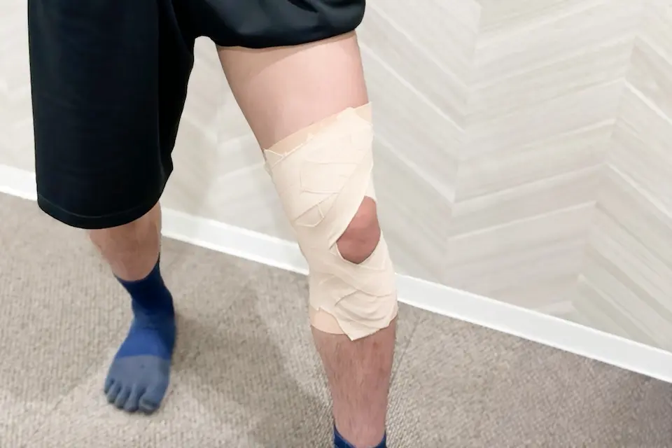 半月板損傷のテーピング