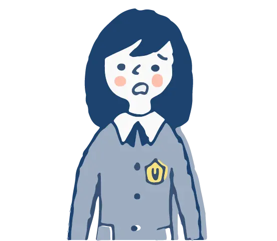 困った顔の女子学生２