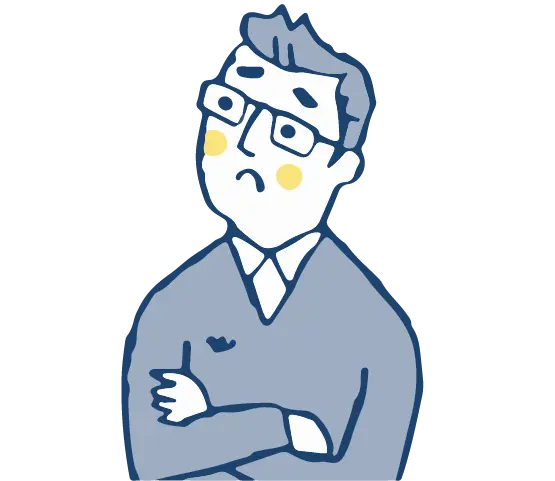 困った顔の男性３