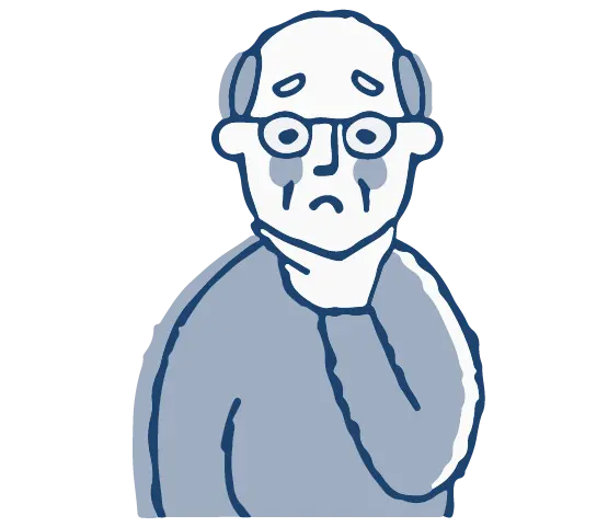 困った顔の男性４