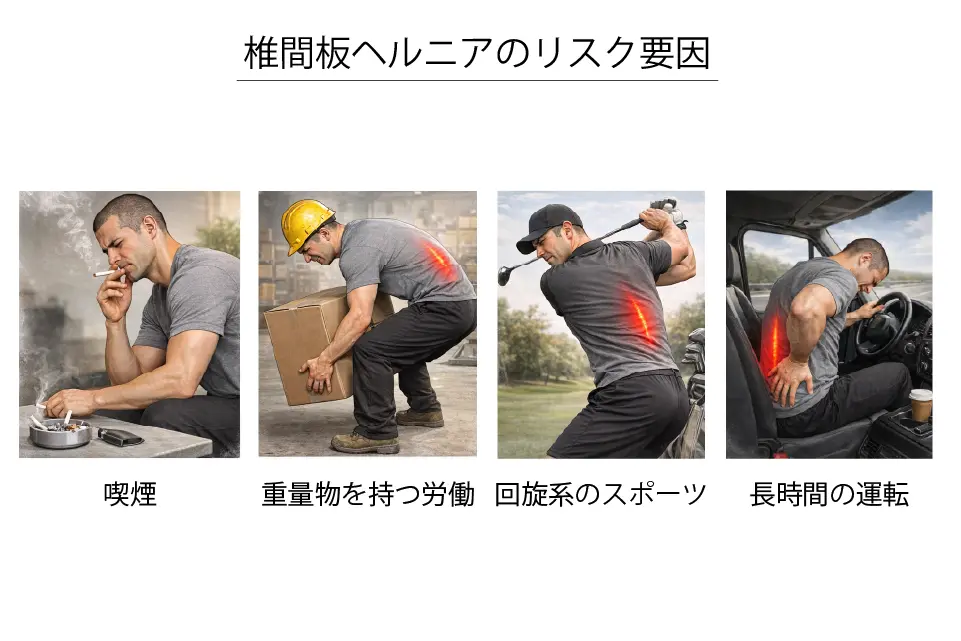 腰椎椎間板ヘルニアのリスク要因