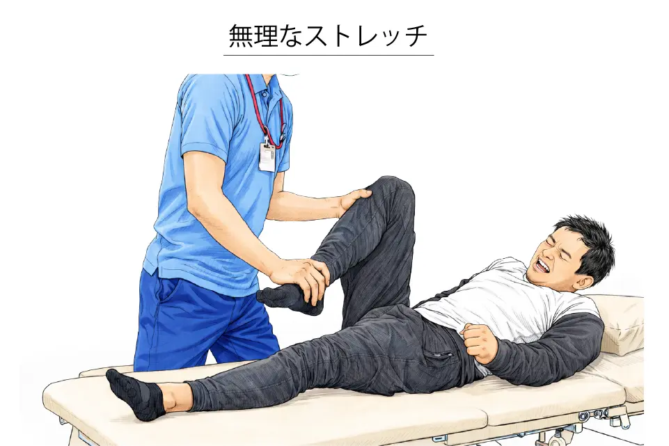 骨化性筋炎（無理なストレッチ）