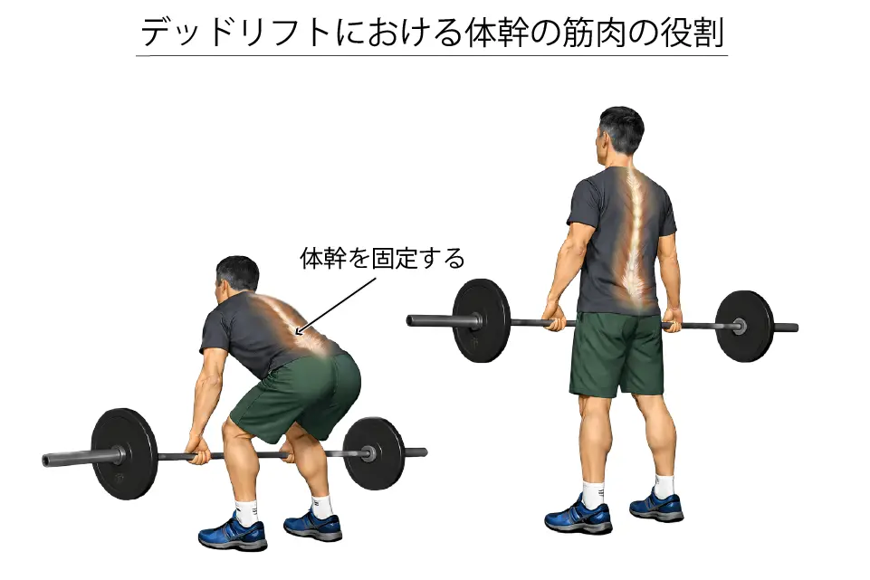 デッドリフトにおける体幹の筋肉の役割