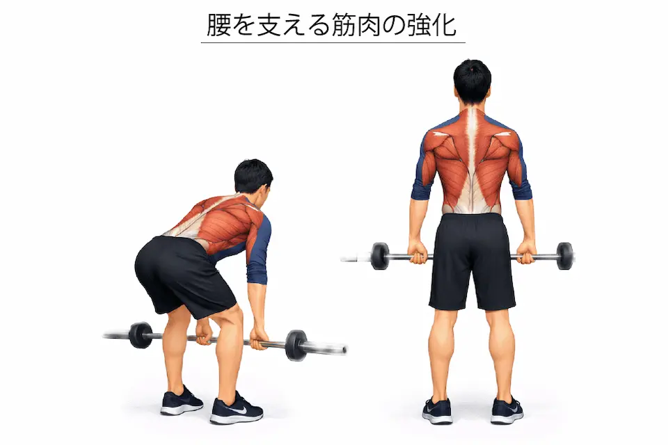 デッドリフト（腰を支える筋肉の強化）