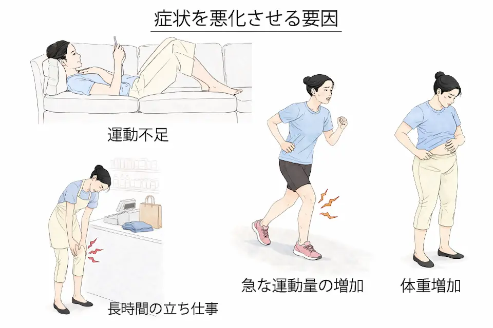 変形性膝関節症（症状を悪化させる要因）