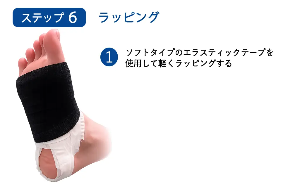 足底腱膜炎のテーピングステップ６