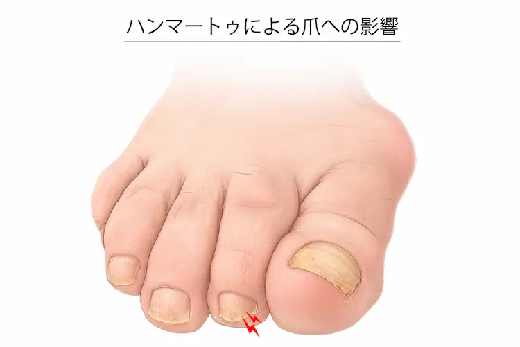 ハンマートゥによる爪への影響