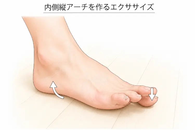 内側縦アーチを作るエクササイズ