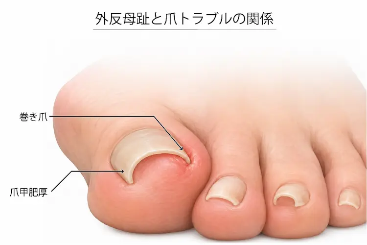 外反母趾と爪トラブルの関係