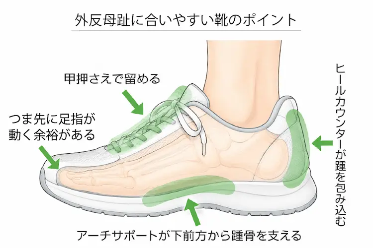 外反母趾に合いやすい靴のポイント