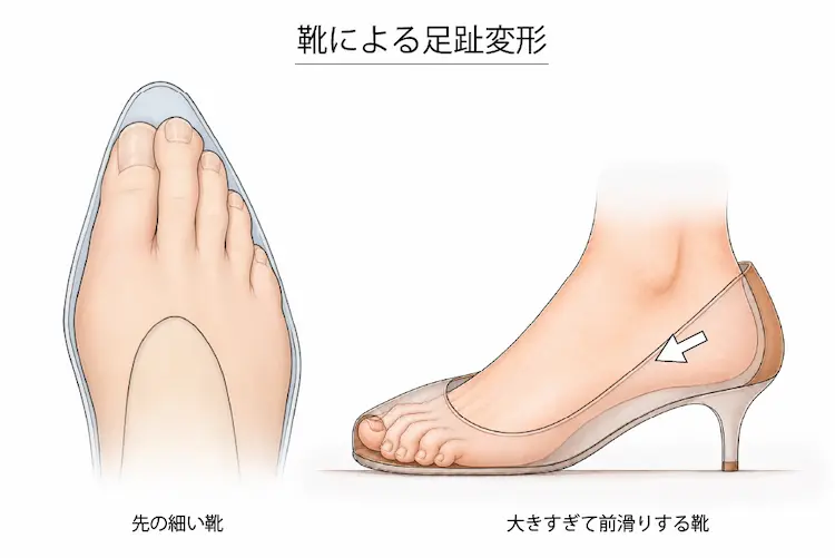 靴による足趾変形