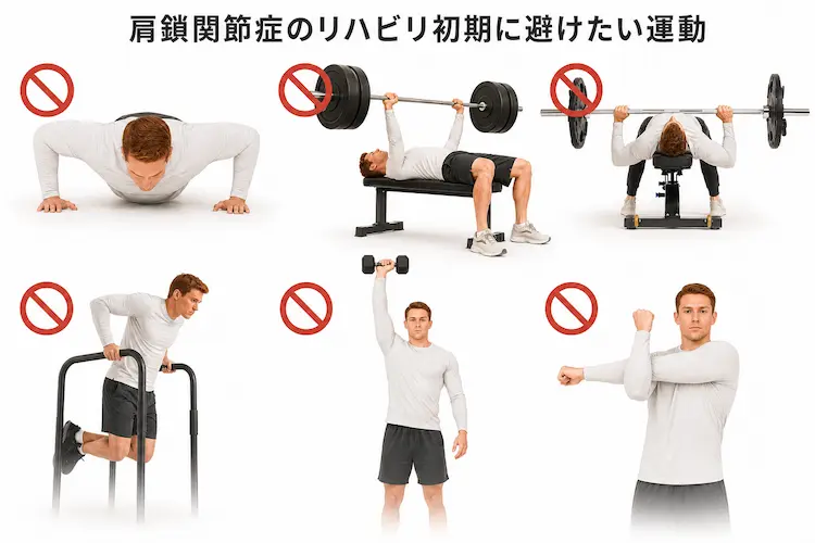 肩鎖関節症のリハビリ初期に避けたい運動
