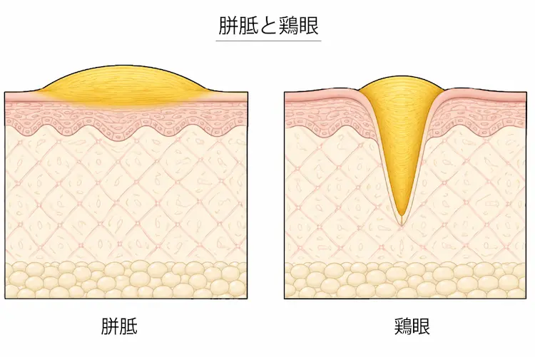 胼胝と鶏眼の違い