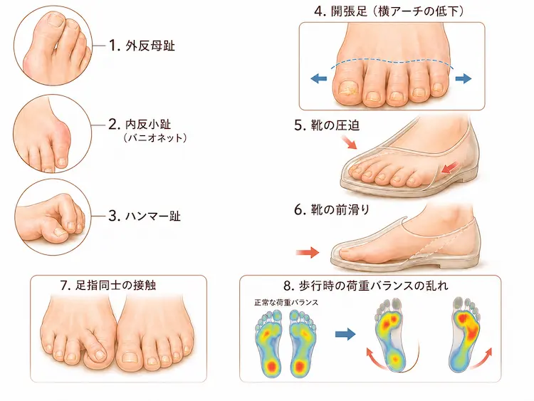 胼胝や鶏眼の原因