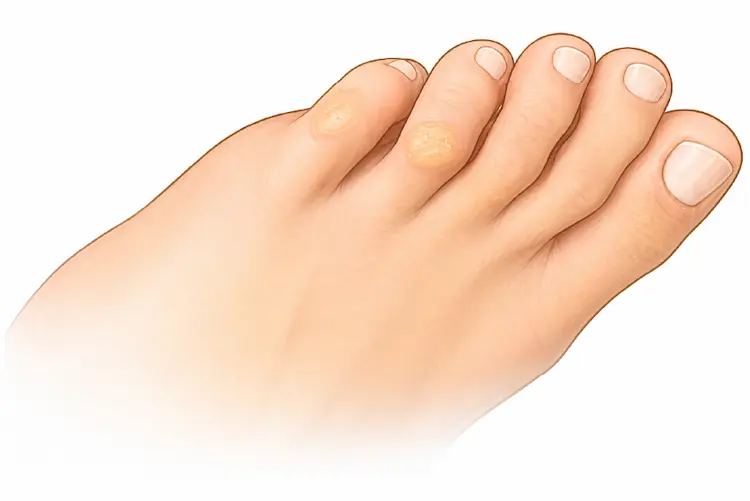 足指の上側にできる胼胝