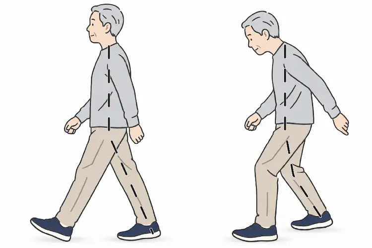 足趾を使わない歩行のイラスト