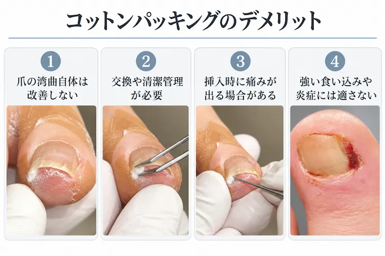 コットンパッキングのデメリット