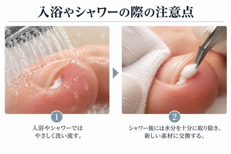 入浴後の爪ケア手順