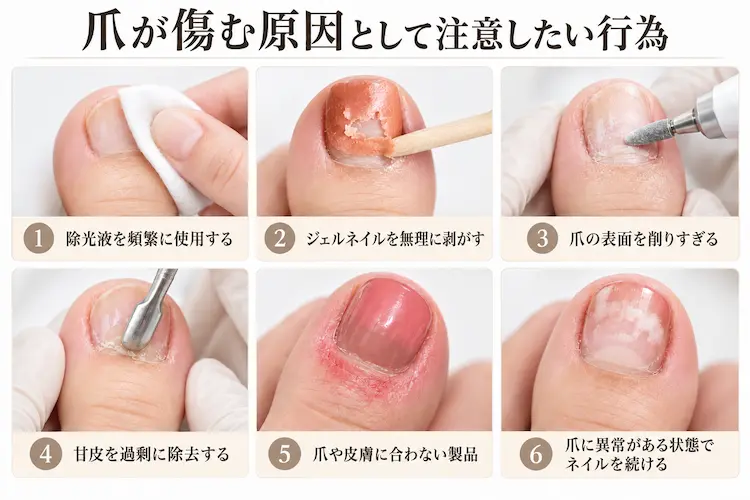 爪が傷む原因と注意したい行為