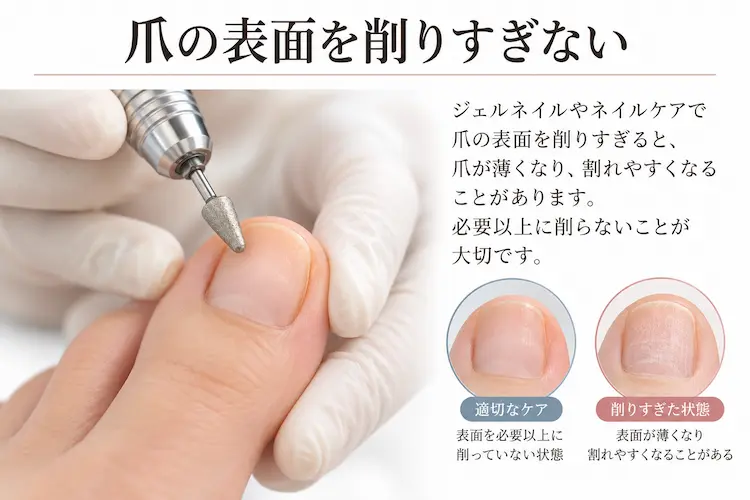 爪を削りすぎないためのケア