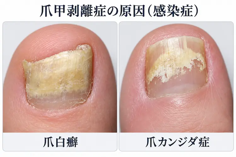 爪甲剥離症の感染症比較