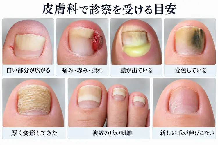 皮膚科受診の目安：爪の症状