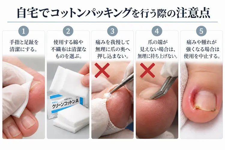 自宅で行うコットンパッキングの注意点
